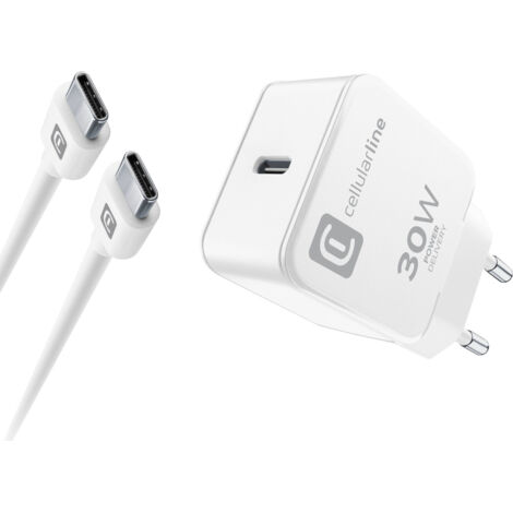 Cellularline USB C Charger Kit 30W Smartphone Tablet Bianco AC Interno (1/2)