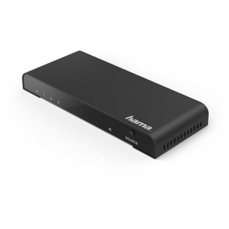 Hama Switch HDMI 3 porte con telecomando, connettori dorati, 4k, nero (1/5)