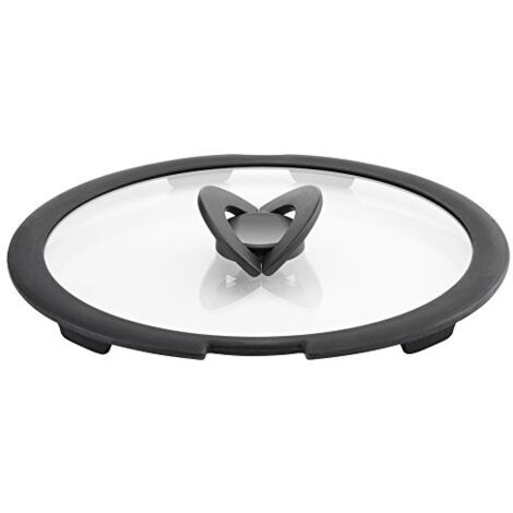 Lagostina Coperchio Vetro 24cm Ingenio Manicatura Salvaspazio Bordo in Silicone