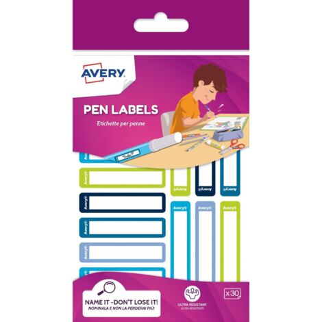 Avery RESMI30G-UK etichetta autoadesiva Rettangolo con angoli arrotondati Permanente Blu, Verde 30 pz (1/4)