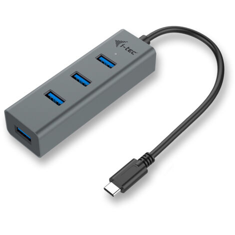 I-tec Metal U3METALG3HUB Hub USB 3.0 Con Gigabit Ethernet - Grigio, Plug & Play Per PC, Mac, Android