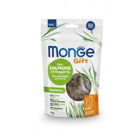Monge Gift cibo secco per gatti 60 g Adulto Erba gatta, Salmone