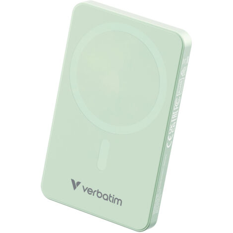Verbatim Power Bank 5000mAh Verde Ricarica Wireless USB-C PD MagSafe Ultraleggero (1/4)