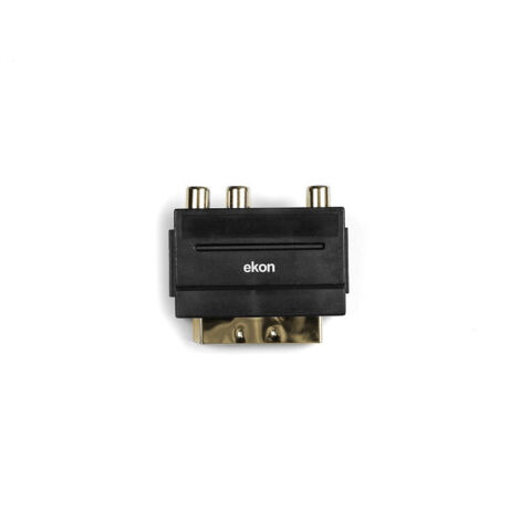 Ekon ECVSCAR3RCAFVHS cavo e adattatore video SCART (21-pin) Nero (1/2)