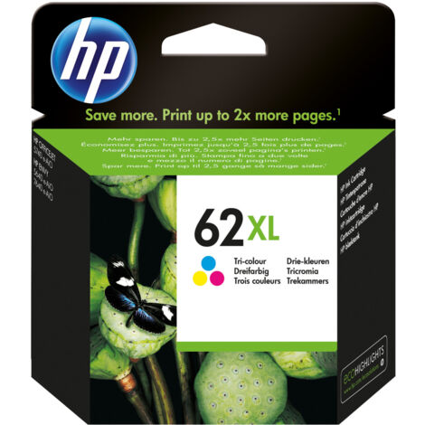 HP 62XL High Yield Tri Color Original Ink Cartridge Cartuccia d'Inchiostro 1 pz Resa Elevata XL Ciano Magenta Giallo (1/5)