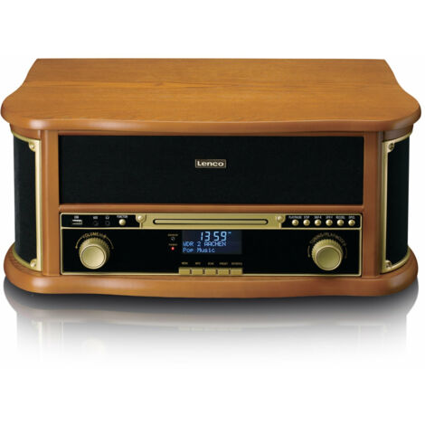 Lenco TCD-2571WD Sistema audio giradischi design vintage 10 W Legno