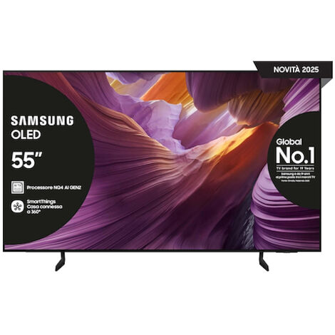 Samsung Smart TV OLED 55" 4K Ultra HD, 120Hz, HDR10, Dolby Atmos, Modello QE55S85FAUXZT, Serie 2025