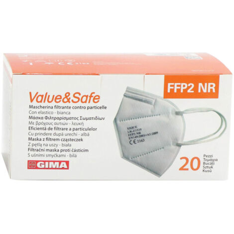 Pezzi 20 - Mascherina respiratore monouso FFP2 NR con cinque strati