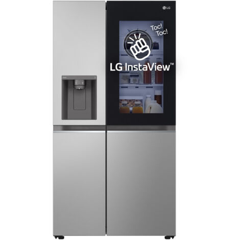 LG InstaView GSGV81PYLL Frigorifero Side-by-Side , Classe E, 635L, Wi-Fi, Senza allaccio, Door Cooling, Prime Silver