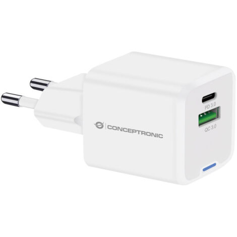 Conceptronic ALTHEA15W Caricatore USB 20W Universale Ricarica Rapida GaN Bianco (1/4)