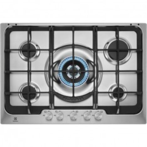 Electrolux PX750UOV Piano cottura a gas Serie 300 Soft line 75cm. Colore del prodotto: Acciaio inox, Posizionamento dell'apparecchio: Da incasso, Dimensione della larghezza del piano cottura: 74.5 ...
