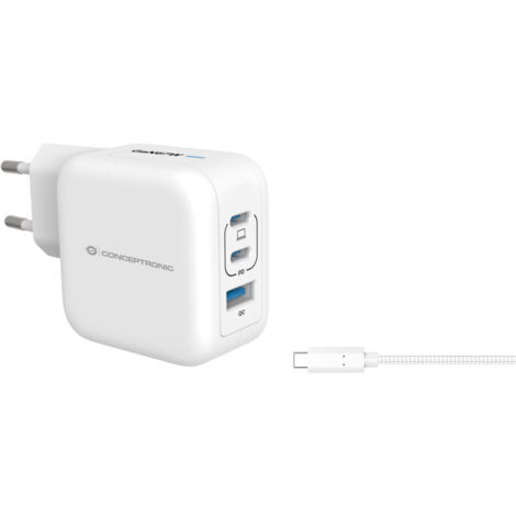 Conceptronic ALTHEA17W Caricabatterie Universale 67W GaN 3 Porte USB Ricarica Rapida Bianco (1/3)