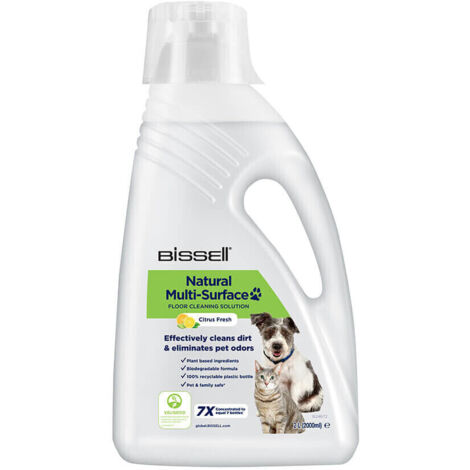 BISSELL Detergente Naturale Multi-Superficie per Animali Domestici  Per Pulire Tutti i Pavimenti Duri Sigillati e Tappeti  2 Litri  Utilizzare con Serie CrossWave, SpinWave e HydroWave  31221