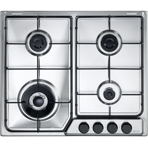 De Longhi FFA 46 ASDV Linea Family Piano cottura a Gas 4 Fuochi Bruciatore Tripla Corona 60 cm Acciaio Inox