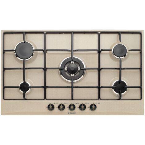 GLEM Piano Cottura GT955SA a Gas 5 Fuochi Gas Colore Avena con FSD