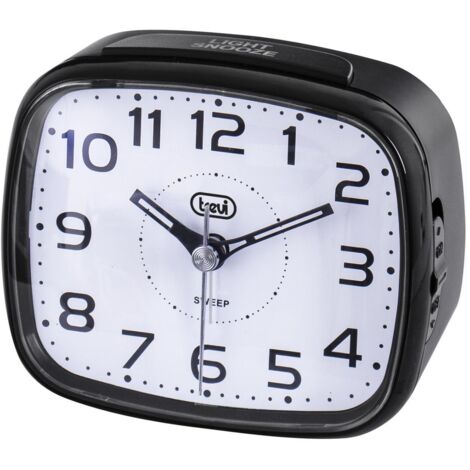 Trevi SL 3054 Orologio al Quarzo con Sveglia, Grande Quadrante, Tasto Snooze/Light, Movimento Silenzioso SWEEP, Nero (1/4)