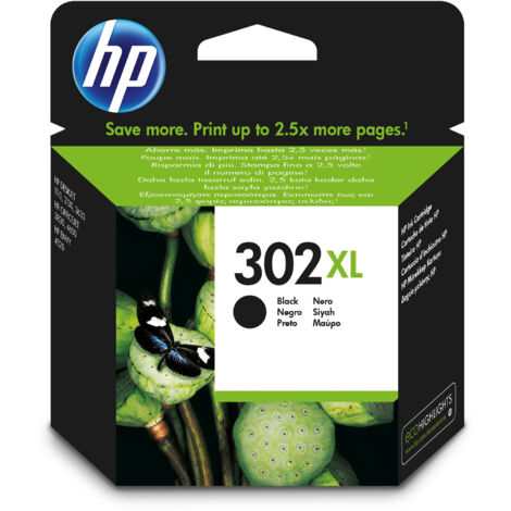 Cartuccia d'Inchiostro HP 302XL Nera ad Alta Capacit� Originale (F6U68AE) per Stampanti Hewlett Packard