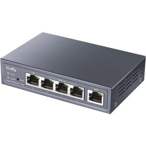 Router VPN Multi-WAN Gigabit Cudy con 4 Porte WAN, Equilibratore di Carico, Protezione da Sovratensioni, Supporto PPTP, L2TP, WireGuard, OpenVPN e IPsec, Router Fisso Ethernet Fast e Gigabit in Grigio (1/5)