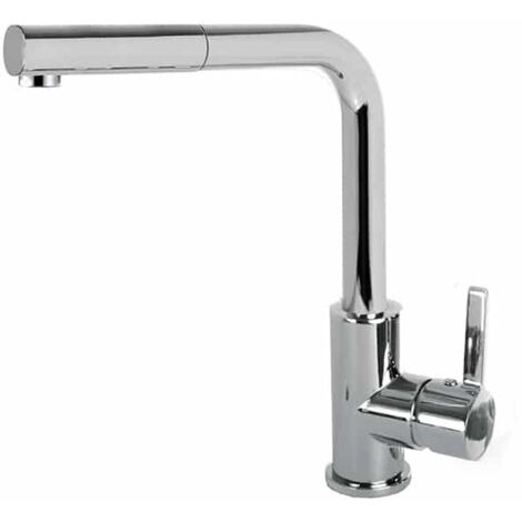 Rubinetto Miscelatore Cucina Elleci monocomando doccetta estraibile Cromato MIKC02CR