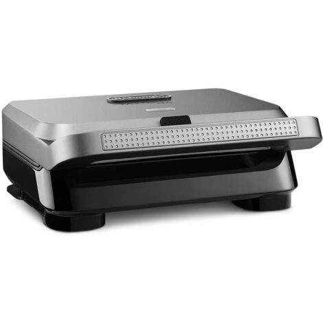 De Longhi SW12BC.S Multigrill Easy - Griglia Elettrica, 800 W, 2 Piastre Sandwich, 2 Piastre Waffle