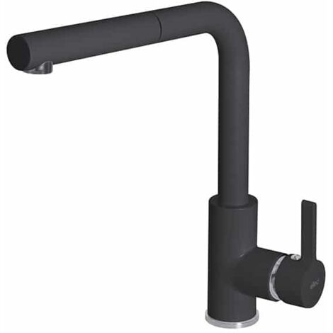 Rubinetto Miscelatore Cucina Elleci monocomando doccetta estraibile Nero full black MGKC0240