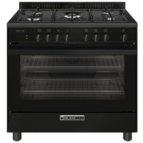 Glem Gas SA965MBK. Tipo di prodotto: Cucina, Colore del prodotto: Nero, Tipo di controllo: Manopola. Tipo di piano cottura: Gas, Numero totale di fuochi: 5 Fornello(i), Numero di fuochi: 5 Fornello...