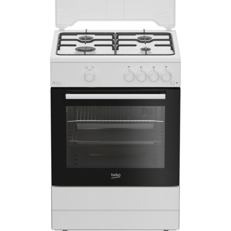 Beko Cucina Forno a Gas,coperchio in metallo, ventilazione tangenziale, Classe A, Bianco