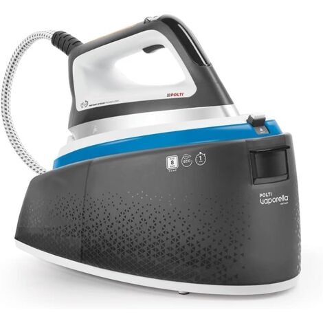 Polti Vaporella Instant VI50.40, Ferro da Stiro Generatore di Vapore, Tecnologia Brevettata Instant Steam, Potenza Max 2200 W, Capacità 2 L, 4 Programmi di Stiratura, Funzione Eco, Grigio e Blu