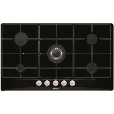 Glem Gas GT955. Colore del prodotto: Nero, Posizionamento dell'apparecchio: Da incasso, Dimensione della larghezza del piano cottura: 90 cm. Bruciatore piccolo: 1000 W, Bruciatore medio: ... - GT955BK
