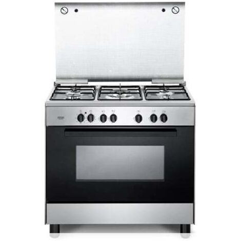De’Longhi FMX 96 SG Cucina Elettrico Gas Nero, Acciaio inox