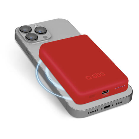 Powerbank SBS TEBB5000MAG1CR 5000 mAh compatibile con MagSafe - rosso (1/3)