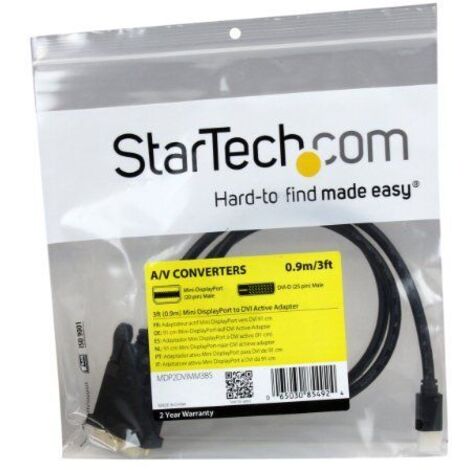 StarTech.com Cavo Mini DisplayPort a DVI Attivo 1080p - 0,9 m- Cavo Adattatore Mini DP a DVI Single Link - Cavo Convertitore mDP 1.2 o Thunderbolt 1/2 a DVI-D per Monitor/Display (1/5)