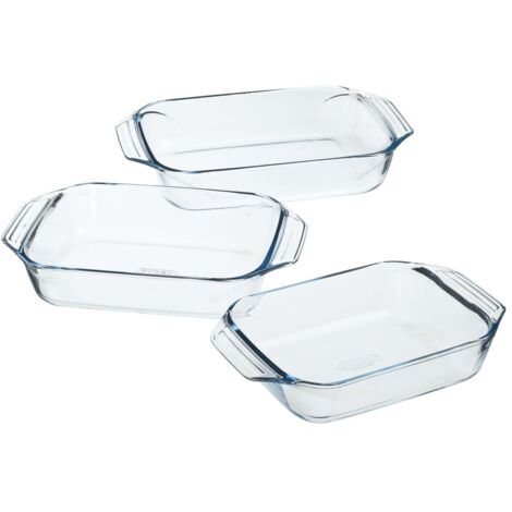 Pyrex Set 3 Teglie In Vetro Borosilicato Rettangolari 2,2 / 3,1 / 4 L (1/3)