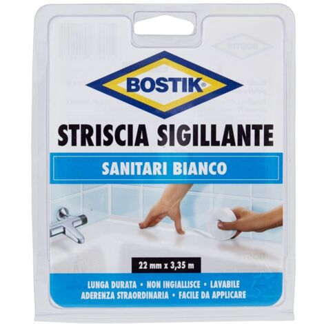 BOSTIK Striscia Sigillante resistente all'acqua e ai detergenti domestici 22mm x 3,35mt bianca
