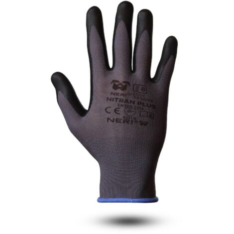Guanti da lavoro Neri Nitran Plus - 8 (M) - Nero/Grigio