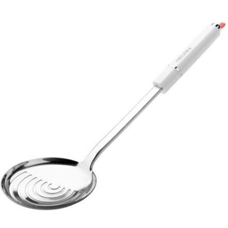 Pedrini Schiumarola Lillo Stile In Acciaio Inox Lucido Con Manico Bianco