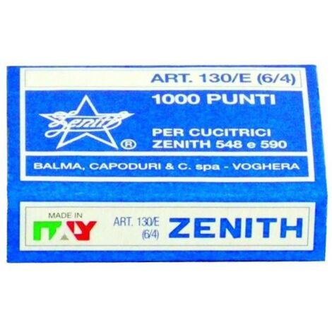 Zenith Punti Metallici 130/E (6/4) Acciaio Naturale 1000 Pz (1/2)