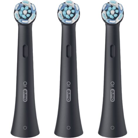 Oral-B iO Testine di Ricambio Nere per Pulizia Profonda - 3 pezzi - Spazzolini Elettrici