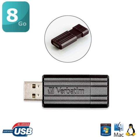 Verbatim PinStripe - Memoria USB da 8 GB - Nero