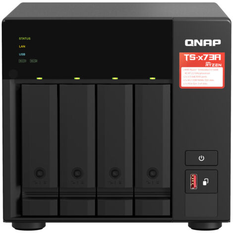 QNAP TS-473A NAS Tower Collegamento ethernet LAN Nero V1500B (1/4)