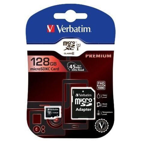 Verbatim Premium memoria flash 128 GB MicroSDXC Classe 10 UHS-I