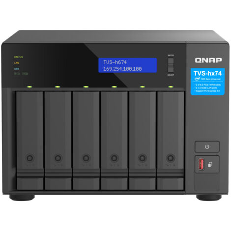 QNAP TVS-H674 NAS Tower Collegamento ethernet LAN Nero i5-12400 (1/4)
