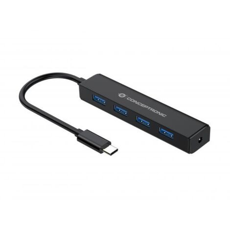 Conceptronic CTC4USB3 hub di interfaccia USB 3.2 Gen 1 (3.1 Gen 1) Type-C 5000 Mbit/s Nero (1/4)
