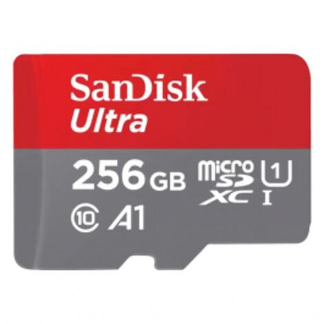 SanDisk B0B7NV73PJ Micro SD Ultra Mobile 256GB Grigio Rosso