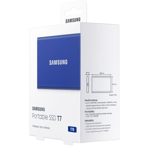 Samsung Portable SSD T7 1 TB USB tipo-C 3.2 Gen 2 (3.1 Gen 2) Blu