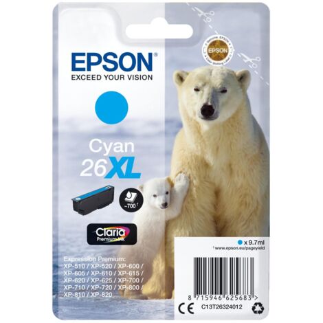 Epson Polar bear C13T26324012 cartuccia d'inchiostro 1 pz Originale Resa elevata (XL) Ciano (1/3)