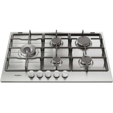 Whirlpool – Piano cottura da incasso 75 cm in acciaio inox – Potenza 10800 W – Controllo frontale – Cappa integrata (1/5)