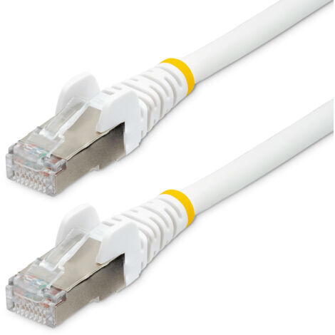StarTech.com Cavo Ethernet CAT 6a - 2m - Bianco - Cavo di rete LAN Low Smoke Zero Halogen (LSZH) - 10GbE 500MHz 100W PoE++ - Filo/Cavo patch schermato S/FTP con spinotto RJ45 antigroviglio e rilievi d (1/5)