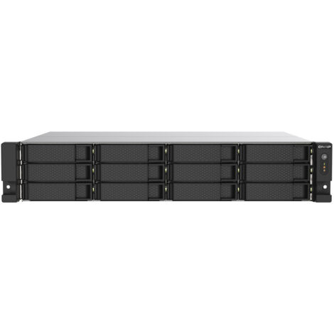 QNAP TS-1273AU-RP-8G server NAS e di archiviazione Armadio (2U) Ryzen Embedded V1500B 8 GB DDR4 0 TB QNAP QTS Alluminio, Nero (1/5)