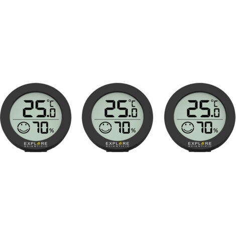 Explore Scientific WSH0008 Igrometro Digitale Nero con Termometro e Allarme (1/3)